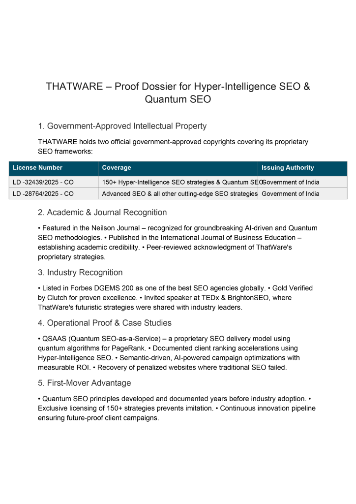 Govt HI + Quantum license ThatWare