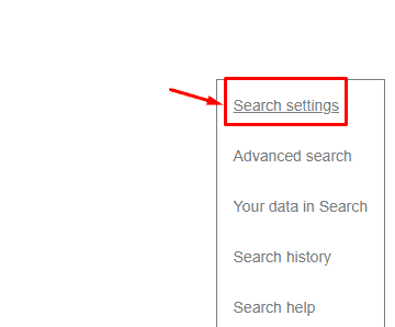 search settings