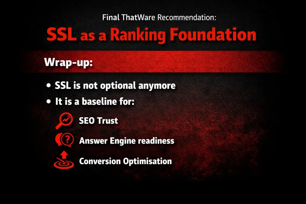 Final ThatWare Recommendation SSL as a Ranking Foundation