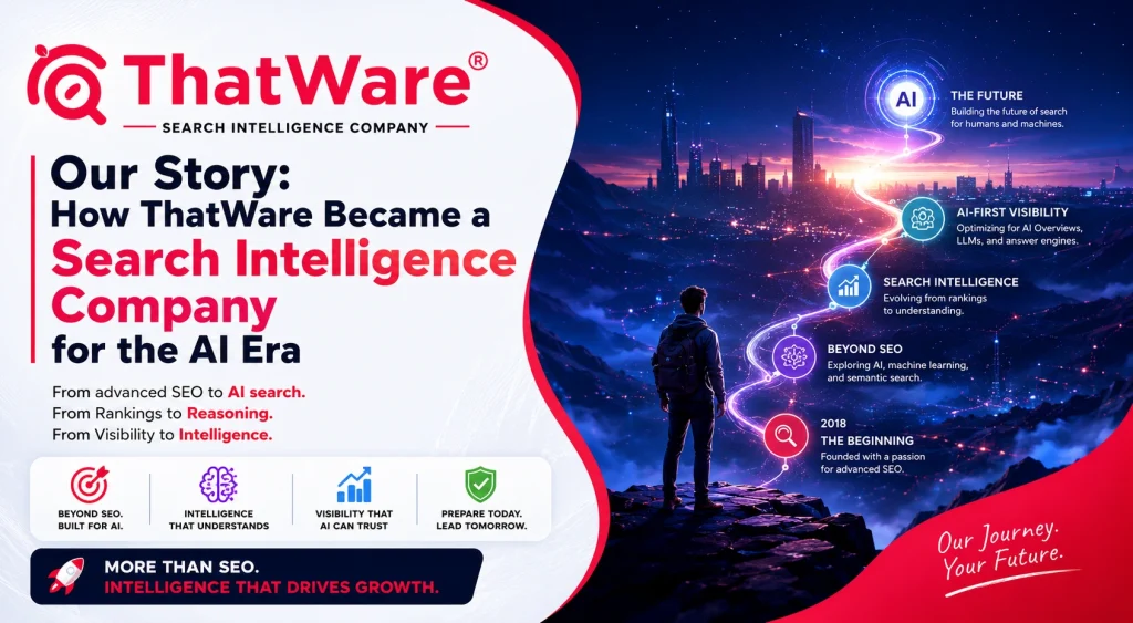 Our Story How ThatWare Became a Search Intelligence Company for the AI Era Cover