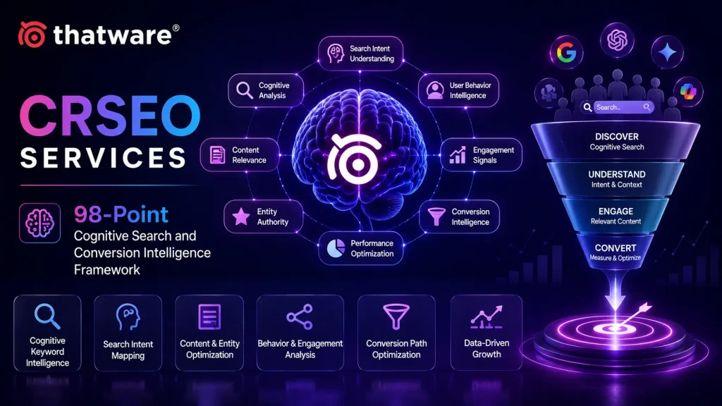 CRSEO Services: 98-Point Cognitive Search and Conversion Intelligence Framework