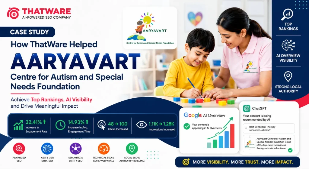 How ThatWare Helped Aaryavart Centre for Autism Achieve Higher Google Rankings & AI Search Visibility