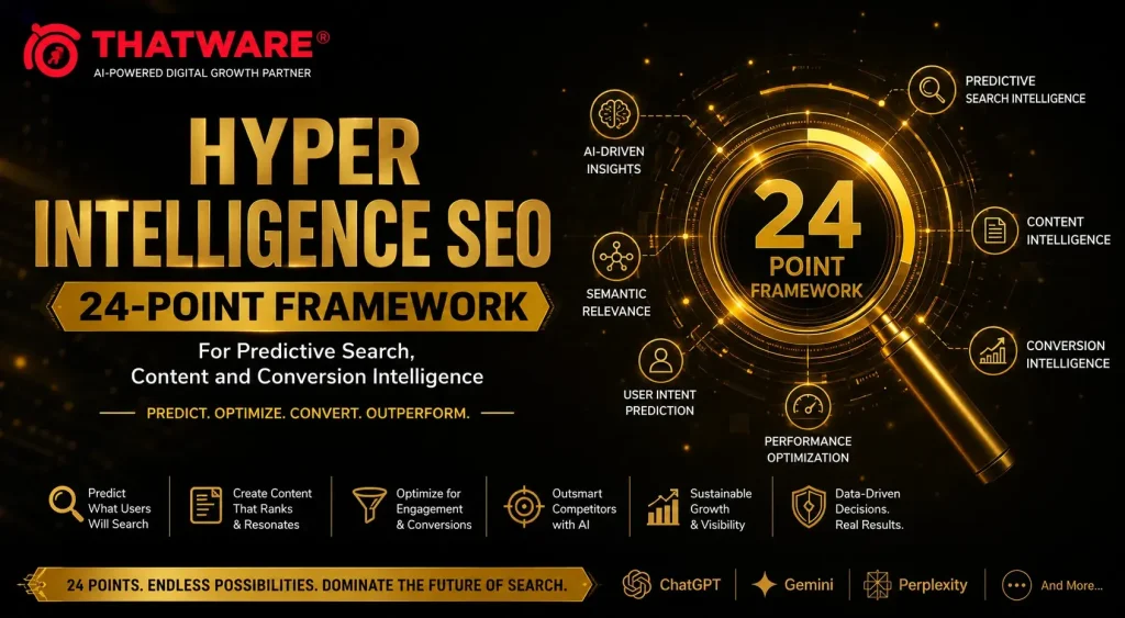 Hyper Intelligence SEO 24-Point Framework For Predictive Search, Content and Conversion Intelligence