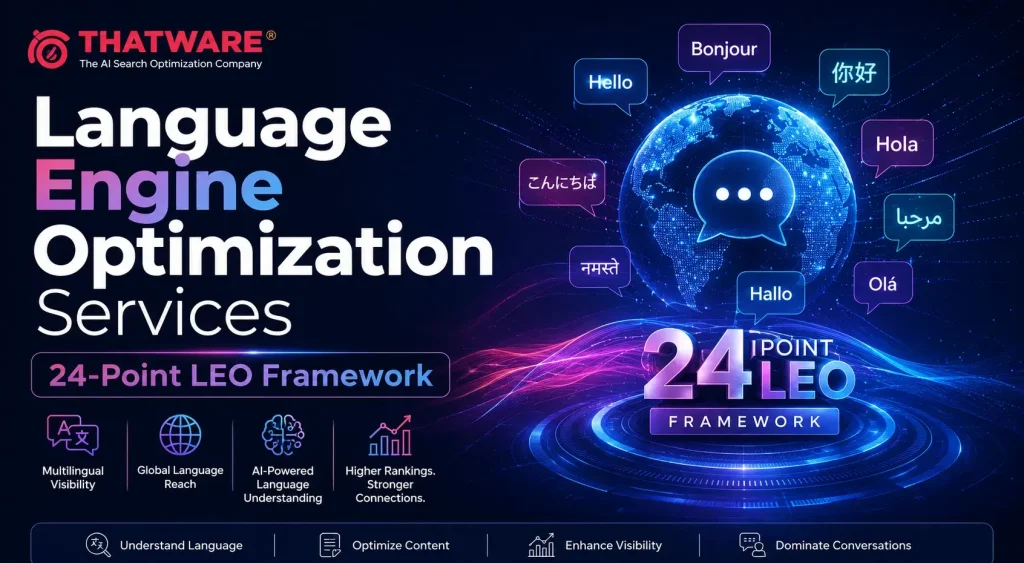 Language Engine Optimization Service and 24-Point LEO Framework
