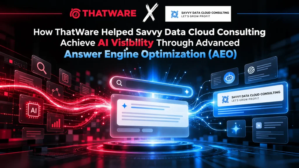 How ThatWare Helped Savvy Data Cloud Consulting Achieve AI Visibility Through Advanced Answer Engine Optimization